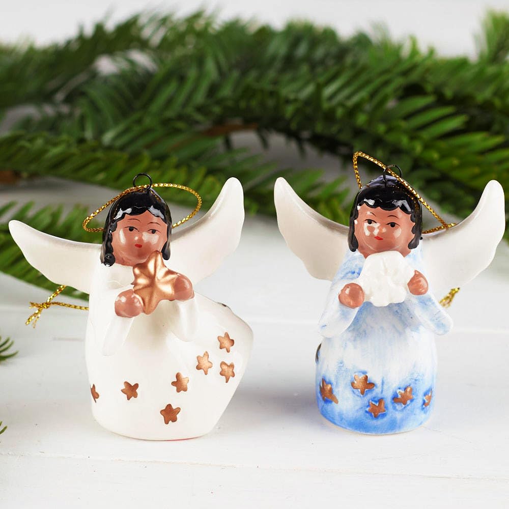 Amazon.com: African American Porcelain Angel Christmas Ornaments
